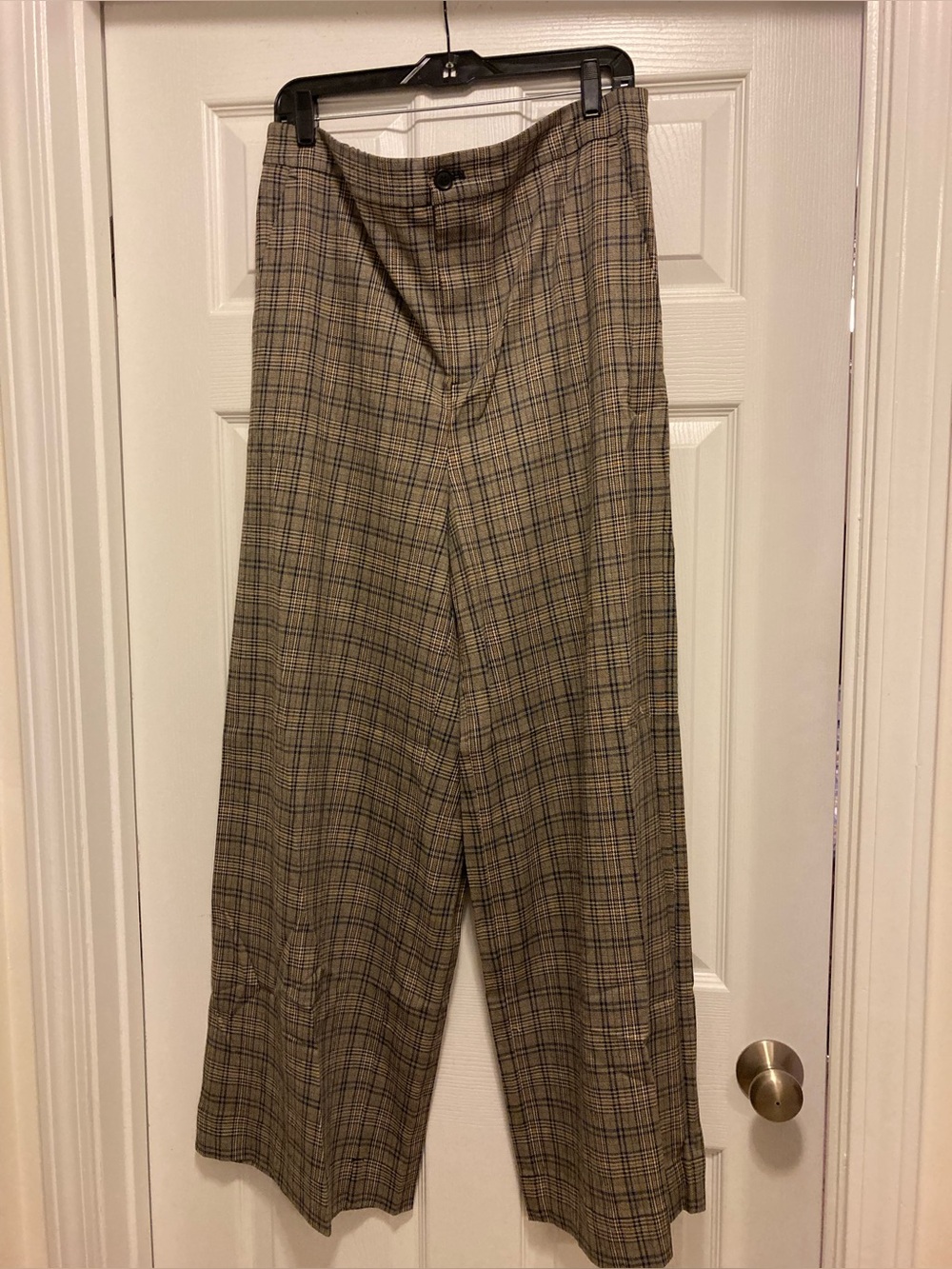 Madewell Huston pull on full length pants in Miltmore plaid